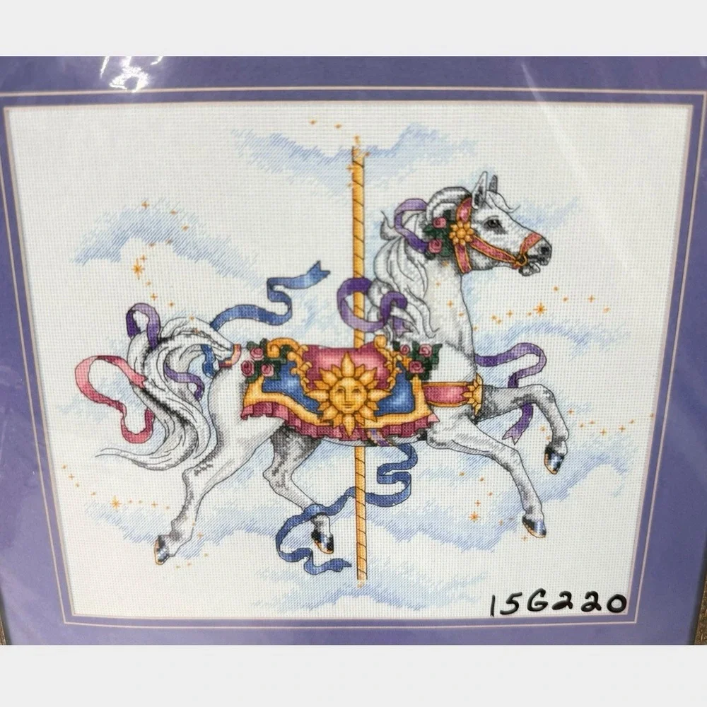 Dimensions Cross Stitch Kit Unisex OS White New Sundancer Carousel 3876 Vintage